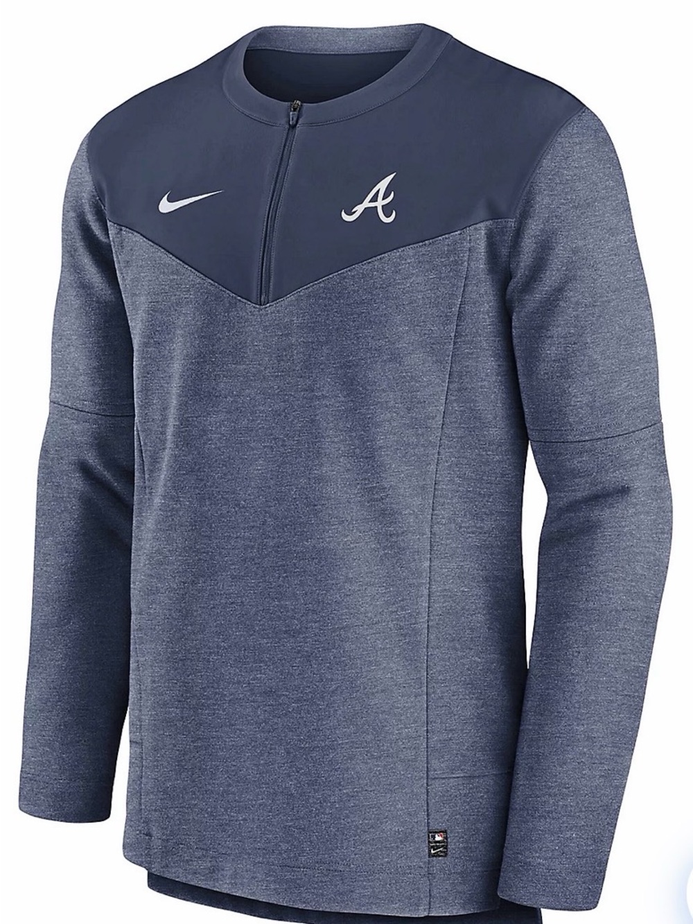 Nike Men's Navy Heathered Quarter-Zip Pullover with White Logos